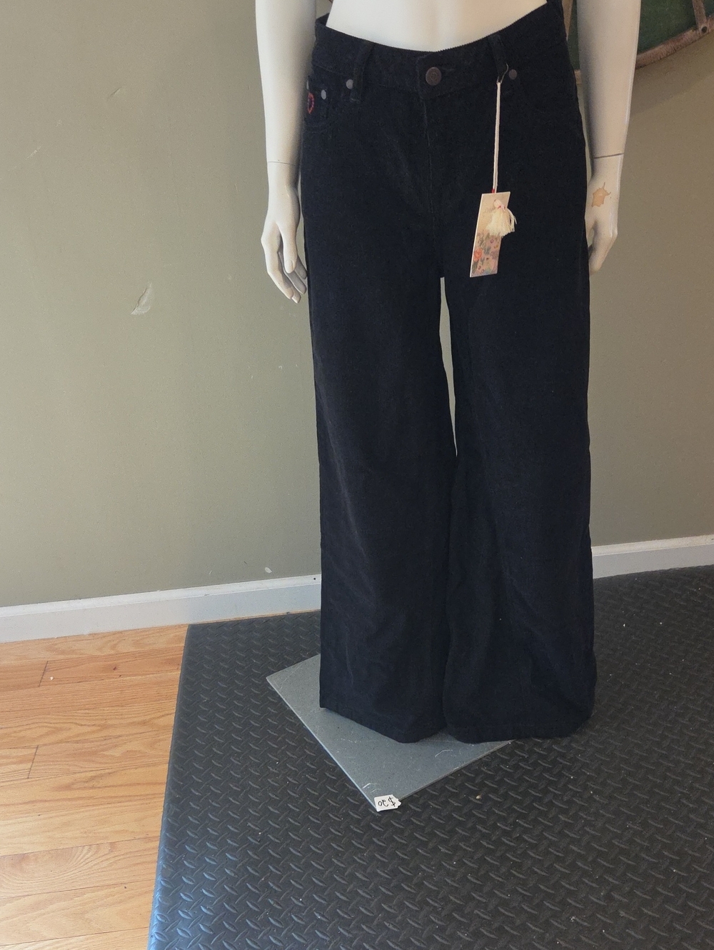 Johnny Was Suki Black Wide-Leg Corduroy Jeans